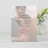 Klassisches Minimalistisches verblasstes Foto Läss Einladung (Stehend Vorderseite)