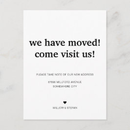 Klassisches Minimalistisches Weiß, das wir bewegt  Ankündigungspostkarte