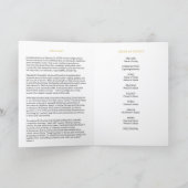 Klassisches minimalistisches weißes Trauerprogramm Einladung (Innenseite)