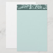 Klassisches mit Blumengrünbuch-Briefpapier Briefpapier (Vorne/Hinten)