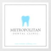 Klassisches Modern Dentist Tooth Logo auf Weiß Fensteraufkleber (Blatt)