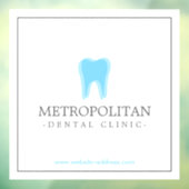 Klassisches Modern Dentist Tooth Logo auf Weiß Fensteraufkleber (Blatt 3)