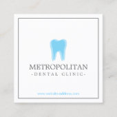 Klassisches Modern Dentist Tooth Logo auf Weiß Quadratische Visitenkarte (Vorderseite)