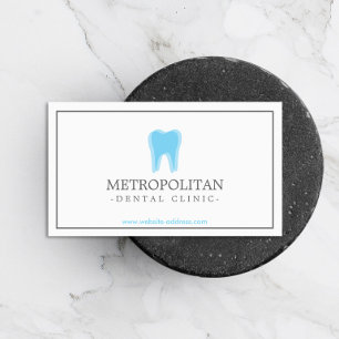 Klassisches Modern Dentist Tooth Logo auf Weiß Visitenkarte