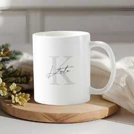 Klassisches Modern Monogram Bridesmaid-Geschenk Kaffeetasse