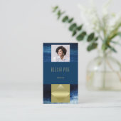 Klassisches modernes Beruflich Ocean Blue Gold Fot Visitenkarte (Stehend Vorderseite)
