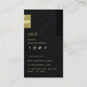 Klassisches, modernes Berufliches Black Gold Foto Visitenkarte (Rückseite)
