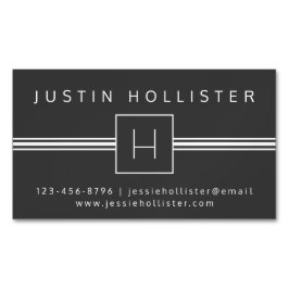 Klassisches modernes Berufliches Monogramm | Dunke Magnetische Visitenkarte