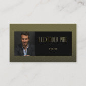 Klassisches modernes Black Gold Berufliches Foto Visitenkarte (Vorderseite)