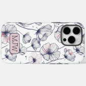 Klassisches modernes botanisches Mit Monogramm iPh Case-Mate iPhone Hülle (Rückseite (Horizontal))