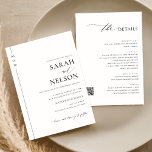 Klassisches modernes Elegant in einem QR-Code Hoch Einladung<br><div class="desc">Straffen Sie Ihre Hochzeitsplanung mit diesem eleganten und modernen alles in einer Einladung. Es ist in einer einfarbigen Palette gestaltet und verbindet traditionelle Eleganz mit zeitgenössischem Stil. Jede Einladung enthält einen QR-Code für den einfachen UAWG- und Veranstaltungsdetails und sorgt so für ein nahtloses Erlebnis für Ihre Gäste. Dieses preisgünstige Hotel...</div>