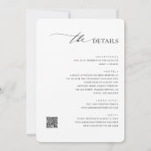 Klassisches modernes Elegant in einem QR-Code Hoch Einladung (Rückseite)