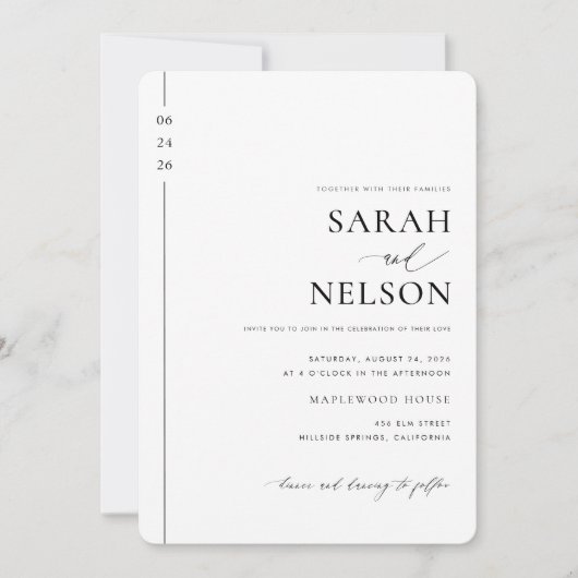 Klassisches modernes Elegant in einem QR-Code Hoch Einladung (Vorderseite)