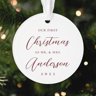 Klassisches modernes erstes Weihnachten als Herr u Ornament