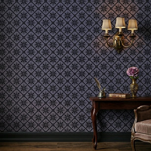 Klassisches modernes florales blaues Muster Tapete