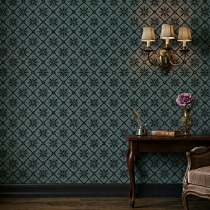 Klassisches modernes florales Tealmuster Tapete