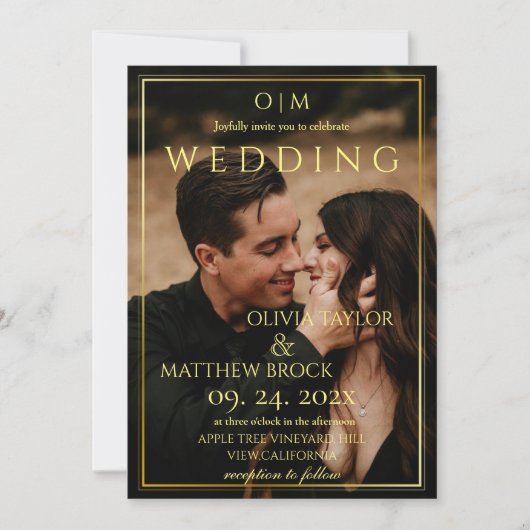 Klassisches, modernes Foto Einladung (Vorderseite)