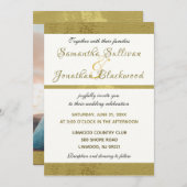 Klassisches modernes Foto für Hochzeitsfeiern Einladung (Vorne/Hinten)