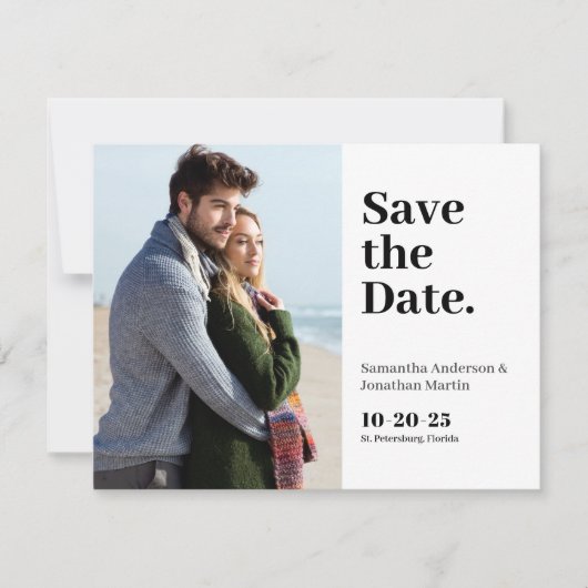 Klassisches modernes Foto Save the Date (Vorderseite)