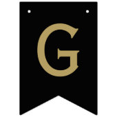 Klassisches modernes Foto Silber, Gold, Schwarz Wimpelkette (Dritte Fahne)