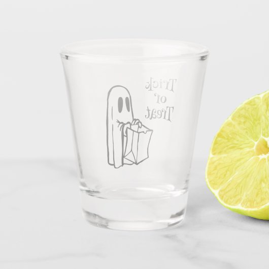 Klassisches Modernes Ghost mit Taschentuch oder Ta Schnapsglas (Rückseite)