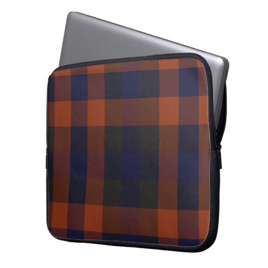 Klassisches modernes Kariertes Tartan Nahtloses Mu Laptopschutzhülle (Vorderseite Links)