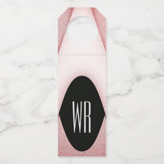 Klassisches modernes Mit Monogramm Design Flaschenanhänger (Rückseite)