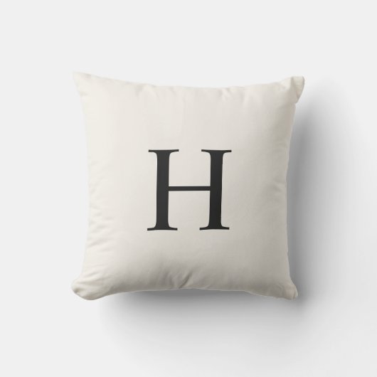 Klassisches Modernes Monogramm Kissen (Vorderseite)