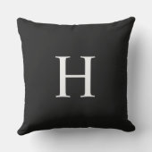 Klassisches modernes Monogramm Kissen (Rückseite)