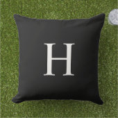 Klassisches modernes Monogramm Kissen (Gras)