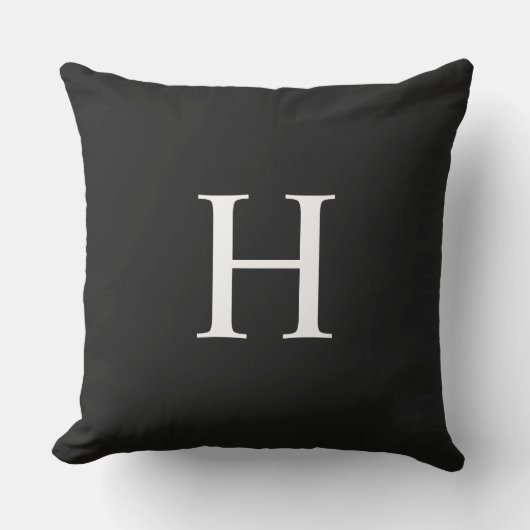Klassisches modernes Monogramm Kissen (Vorderseite)