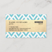 Klassisches modernes Muster Gold Accent Blue Loyal Visitenkarte (Rückseite)
