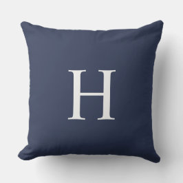 Klassisches Modernes Navy Blau Monogramm Kissen