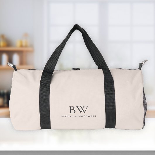 Klassisches, modernes Rosa Karkochgrau Monogramm Duffle Bag