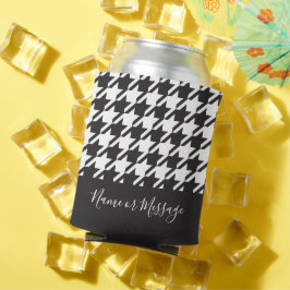 Klassisches modernes Schwarz-Weiß-Hahnentrittmuste Dosenkühler