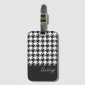 Klassisches modernes Schwarz-Weiß-Hahnentrittmuste Gepäckanhänger (Vorderseite Vertikal)