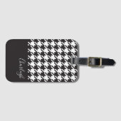 Klassisches modernes Schwarz-Weiß-Hahnentrittmuste Gepäckanhänger (Vorderseite (Horizontal))