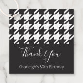 Klassisches modernes Schwarz-Weiß-Hahnentrittmuste Geschenkanhänger (Vorderseite)