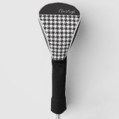 Klassisches modernes Schwarz-Weiß-Hahnentrittmuste Golf Headcover (Vorderseite)