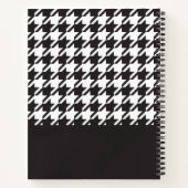 Klassisches modernes Schwarz-Weiß-Hahnentrittmuste Notizblock (Rückseite)