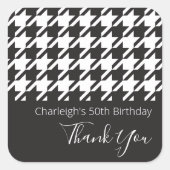 Klassisches modernes Schwarz-Weiß-Hahnentrittmuste Quadratischer Aufkleber (Vorderseite)