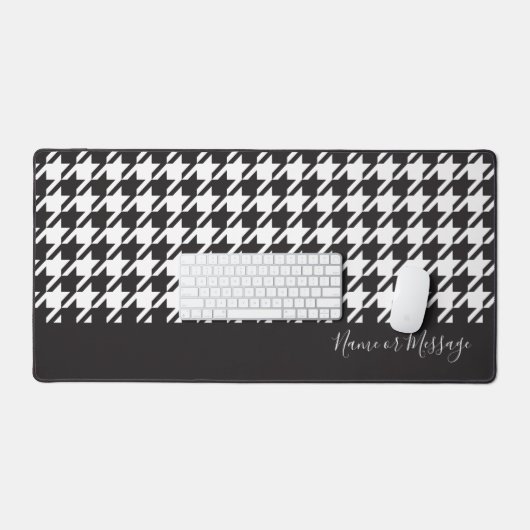 Klassisches modernes Schwarz-Weiß-Hahnentrittmuste Schreibtischunterlage (Tastatur & Maus)