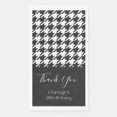 Klassisches modernes Schwarz-Weiß-Hahnentrittmuste Serviette (Vorderseite)