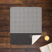 Klassisches modernes Schwarz-Weiß-Hahnentrittmuste Sherpadecke