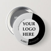 Klassisches, modernes Schwarz-Weiß-Logo Button (Vorne & Hinten)