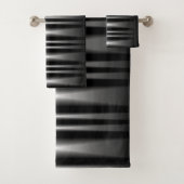 Klassisches modernes Schwarz-Weiß-Muster Badhandtuch Set (Insitu)