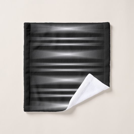 Klassisches modernes Schwarz-Weiß-Muster Badhandtuch Set (Waschlappen)