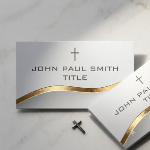 Klassisches, modernes Silver Gold Christlich Cross Visitenkarte