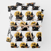 Klassisches modernes Spuk Haus in Weiß Geschenkpapier Set (Beispiel)