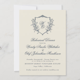 Klassisches Mongram Navy Blue Probe Dinner Einladung